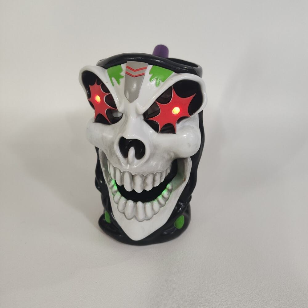 Monster Jam Grave Diggerโ Truck 6" Plastic Light Up Cup Mug Reaper Skull WORKS